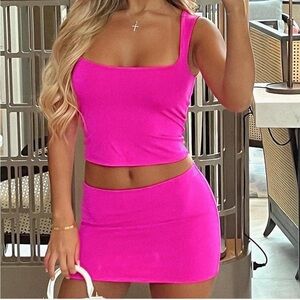 White Fox - 2 piece pink set